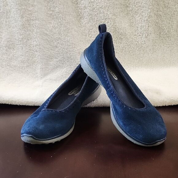 Skechers Women's 8 Navy Suede Slip Ons - Picture 2 of 5